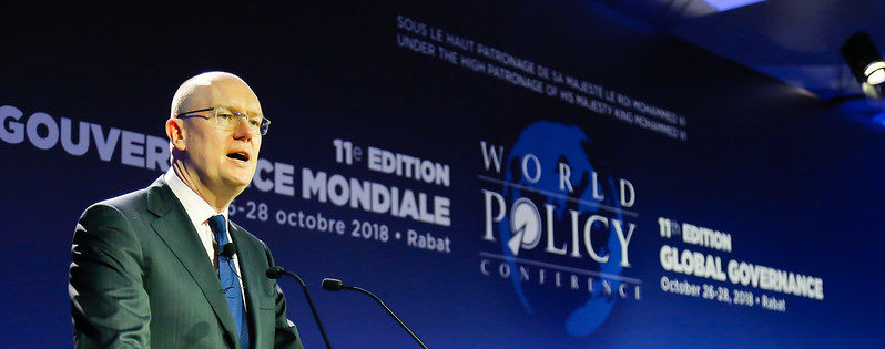 Michael Fullilove, Executive Director of the Lowy Institute, speaking at the 2018 WPC in Rabat, Morocco.